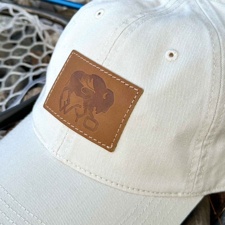 Wyo Fly Bison Leather Patch Dad Hat