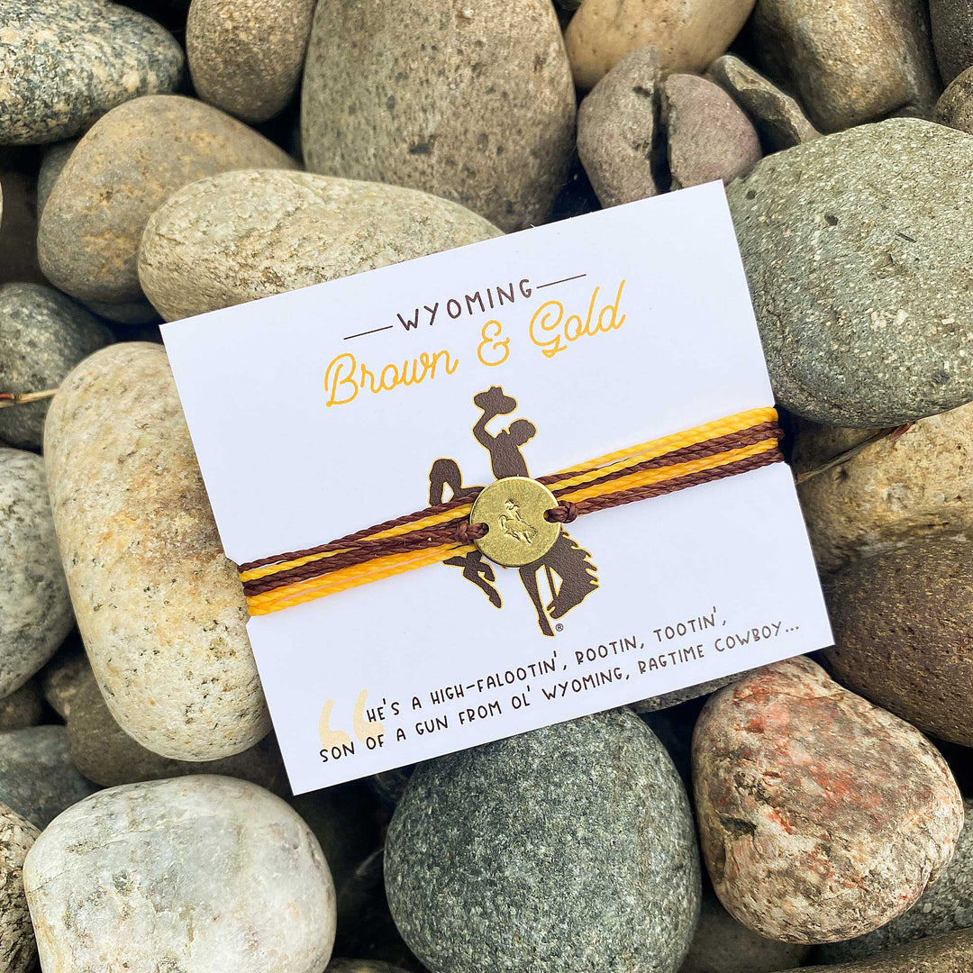 Fly Fish Wyoming Jewelry Wyoming Cowboys Brown and Gold Bracelet (Limited Edition)