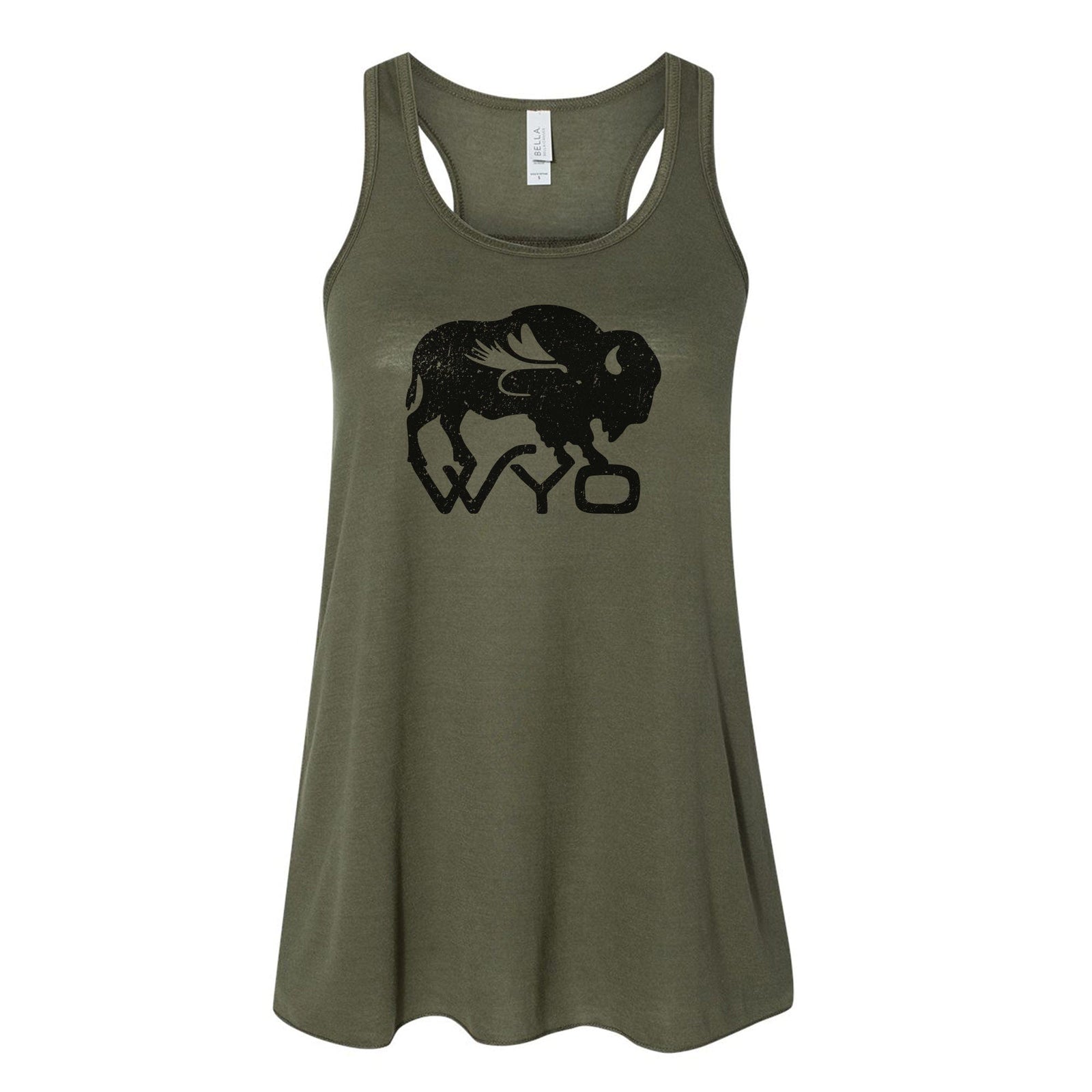Fly Fish Wyoming Women's Women's Bison Fly Flowy Racerback Tank