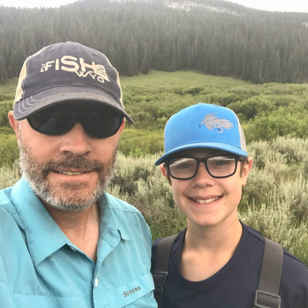 Fly Fish Wyoming Hat Blue and Gray Streamer Trucker - Blue/Gray - So Fly Series 1