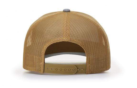 Fly Fish Wyoming Hat Heather Gray and Gold Streamer Trucker - Gray/Gold - So Fly Series 1