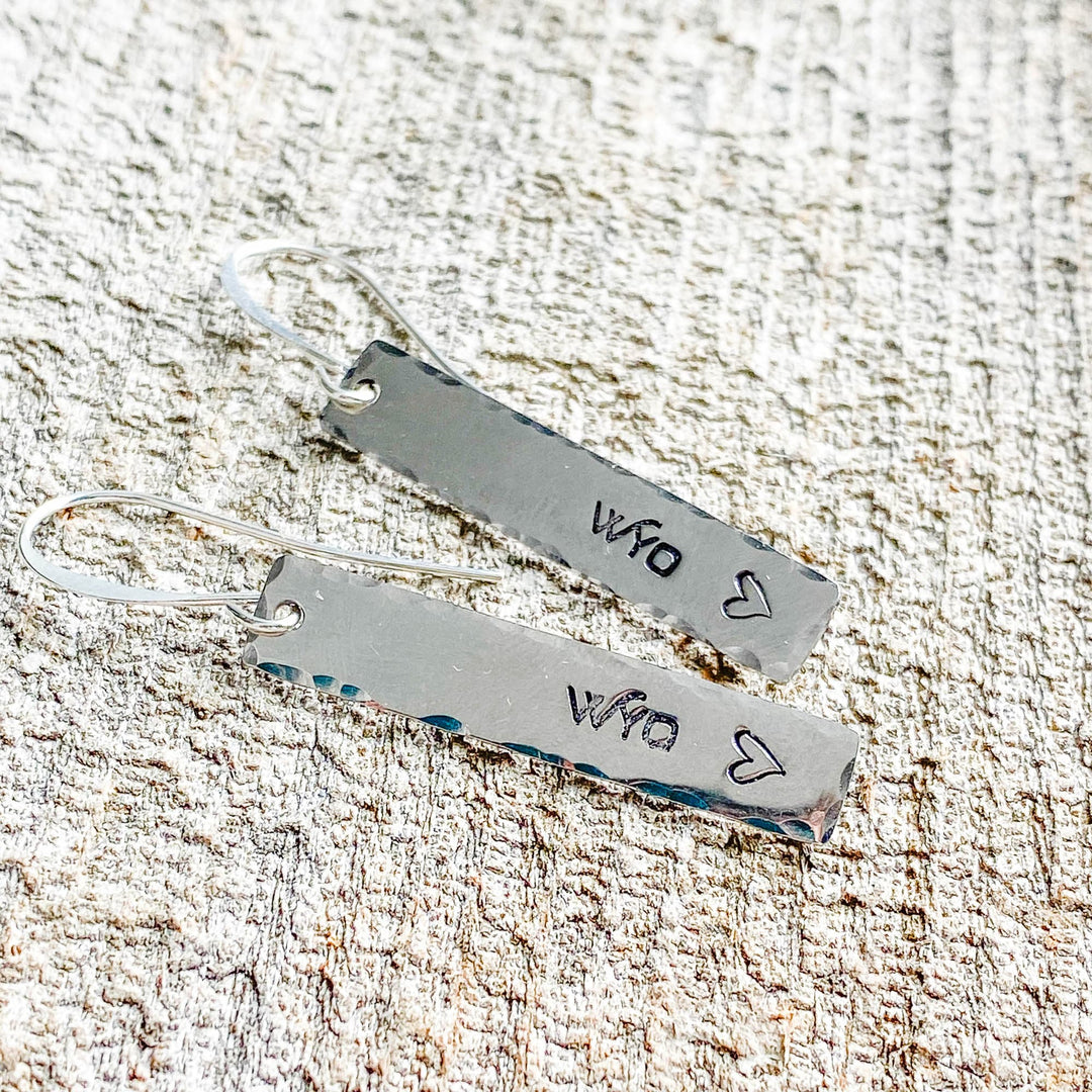 Fly Fish Wyoming Jewelry Silver Wyo + Love Earrings