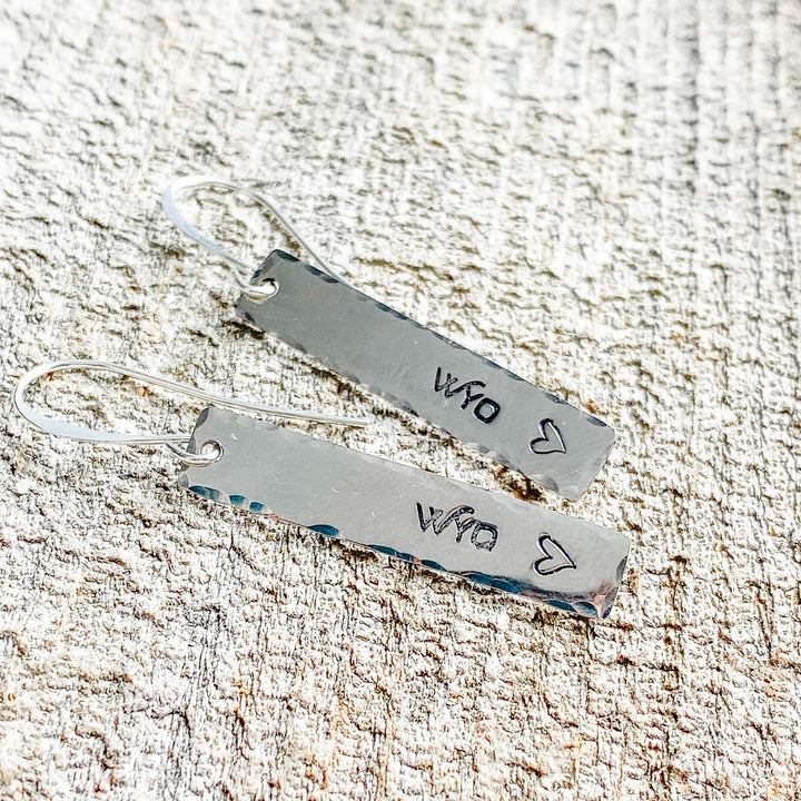 Fly Fish Wyoming Jewelry Silver Wyo + Love Earrings