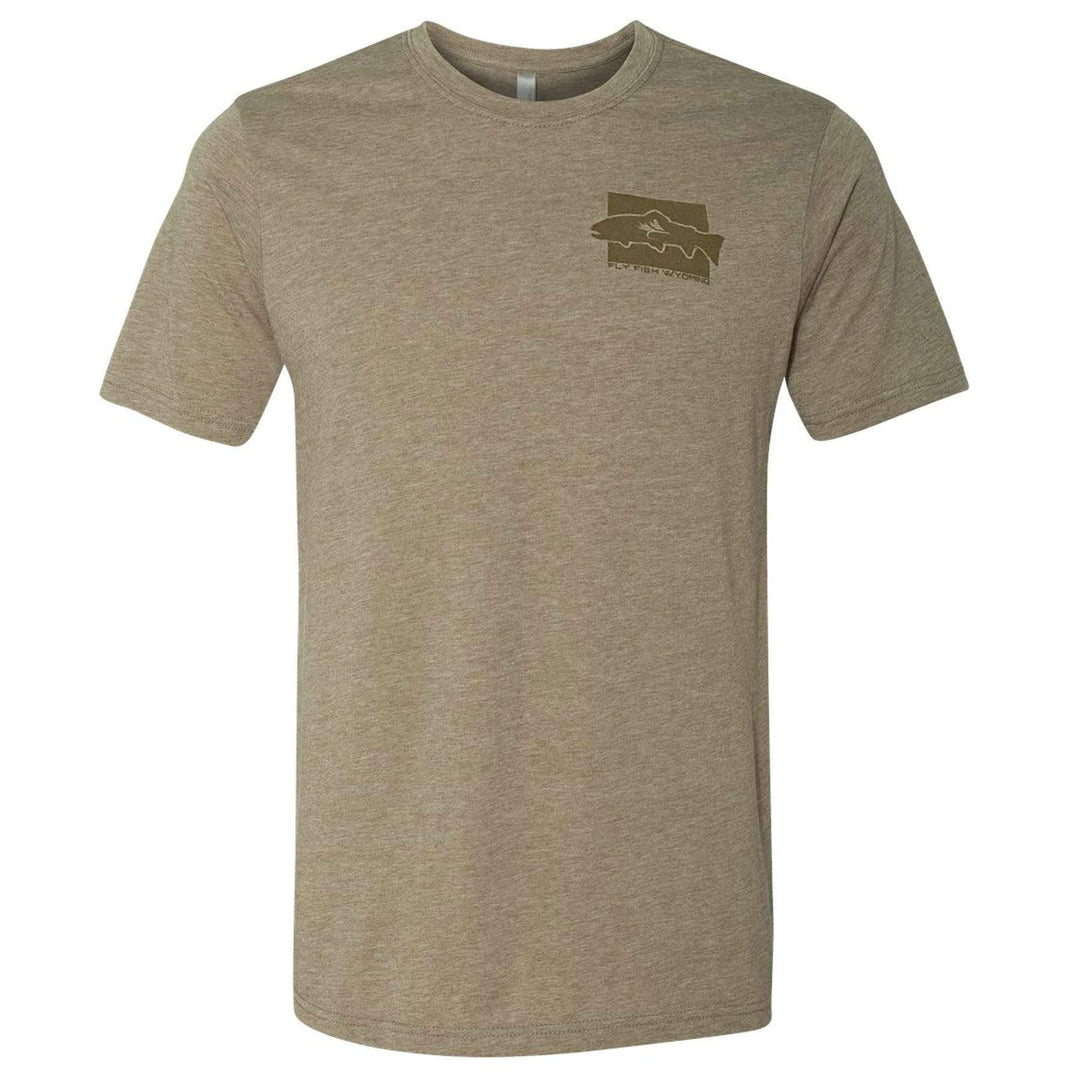 Fly Fish Wyoming Men's Brown Trout Pattern Tee