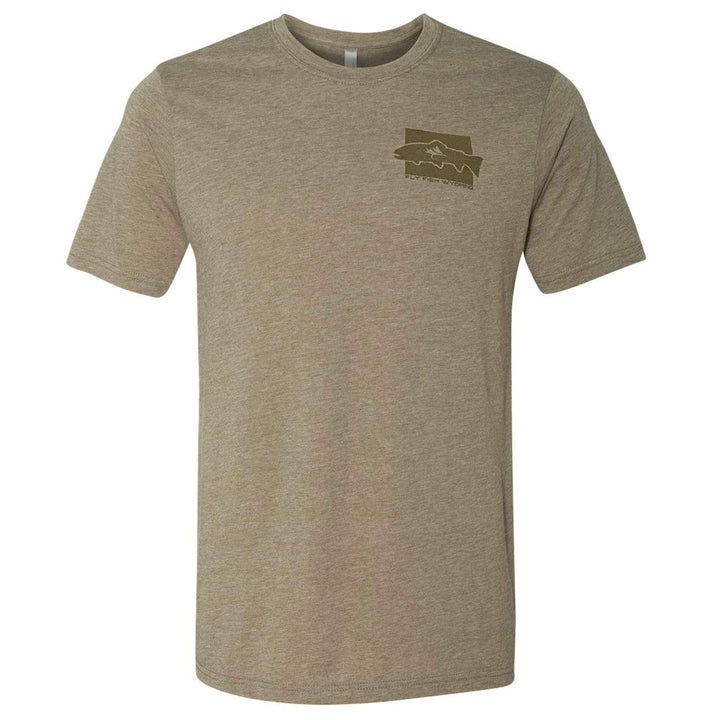 Fly Fish Wyoming Men's Brown Trout Pattern Tee