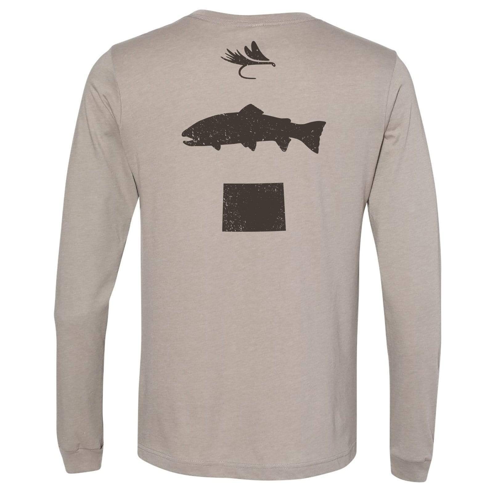Fly Fish Wyoming Spine Design Long Sleeve - 2.0 2XL / Stone