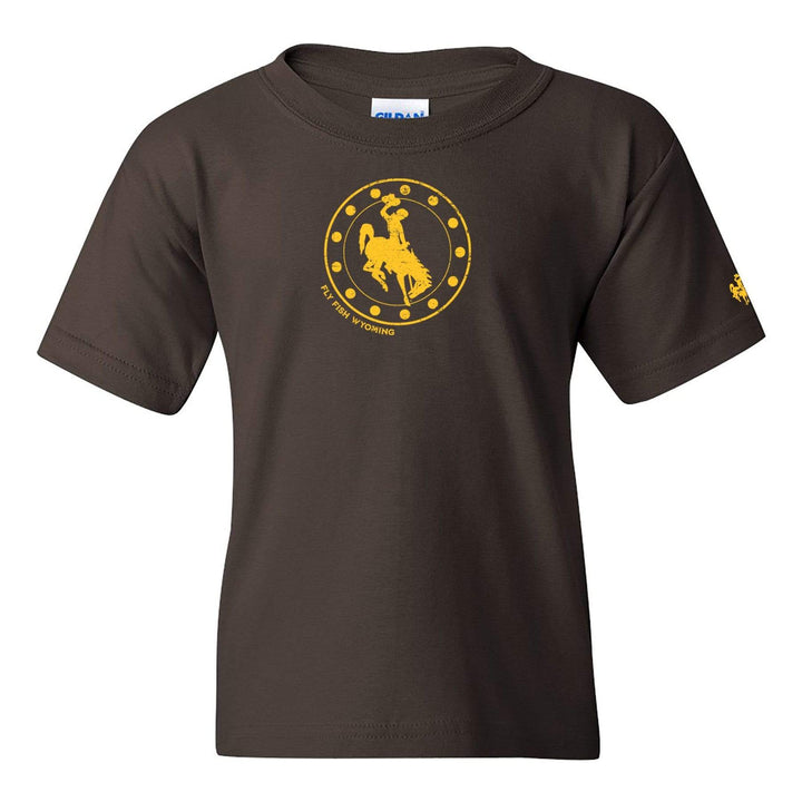 Fly Fish Wyoming Men's S Kids Reel Wyo Bucking Horse Tee