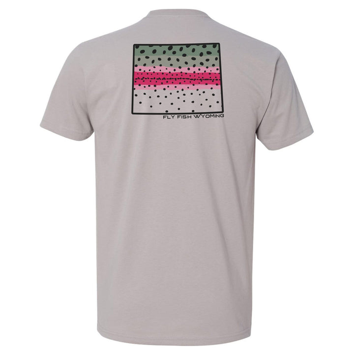 Fly Fish Wyoming Men's S / Light Grey Rainbow Trout Pattern Tee