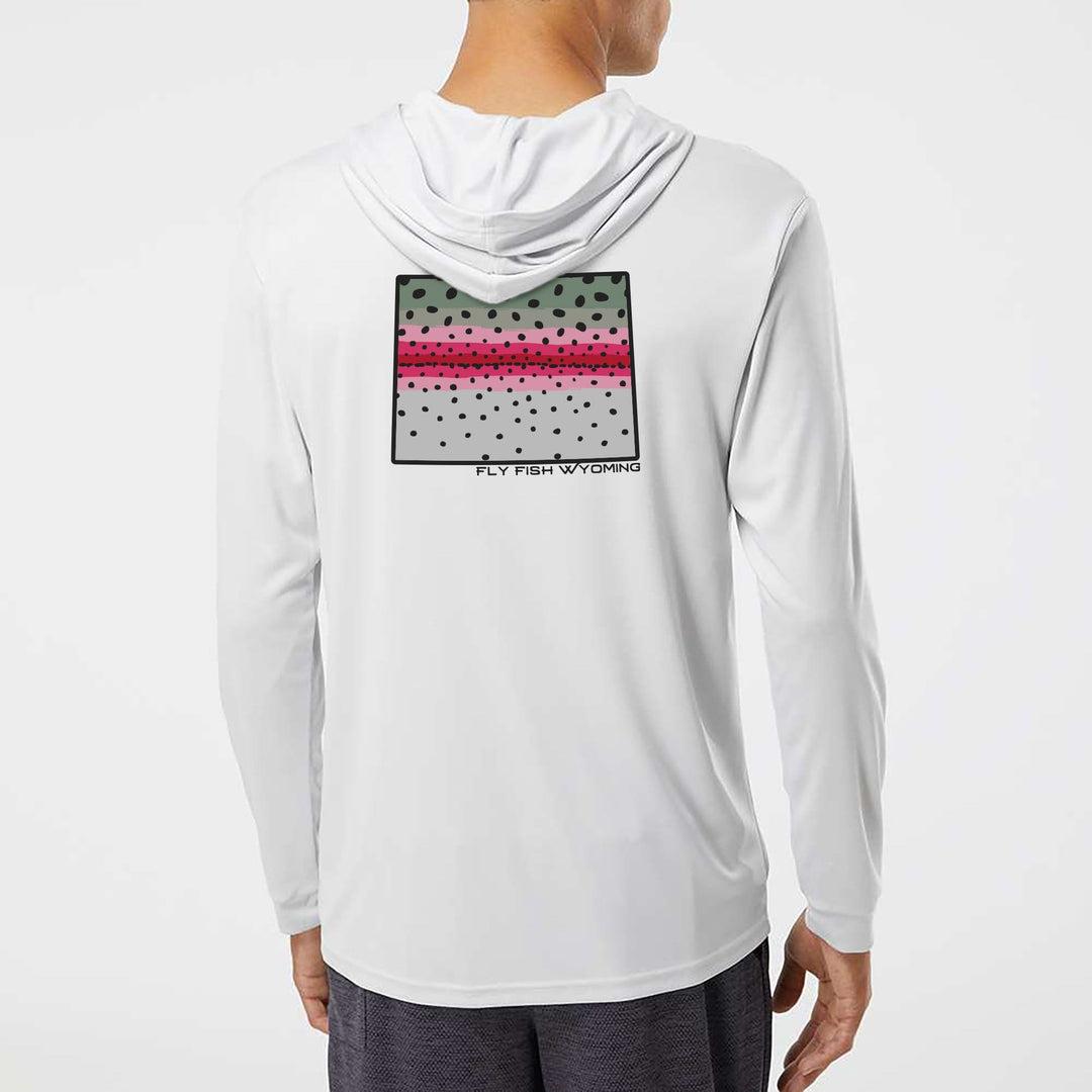 Fly Fish Wyoming Men's Rainbow Trout Performance Hooded Long Sleeve T-Shirt - Unisex