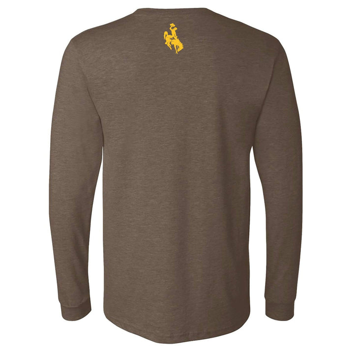 Fly Fish Wyoming Men's Reel Wyo Bucking Horse Long Sleeve Tee - Heather Brown