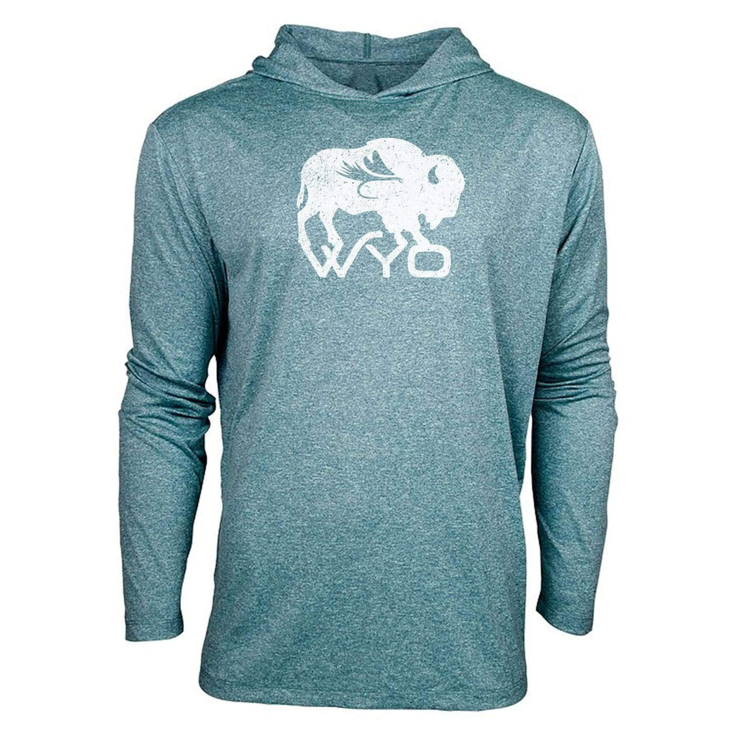 Fly Fish Wyoming Men's S / Harbor Heather Wyo Fly Bison Men's Performance Hood