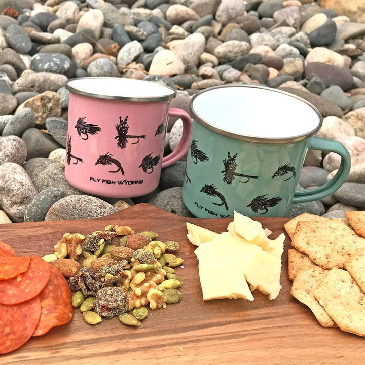 Fly Fish Wyoming Mug All The Flies - Enamel Camp Mugs
