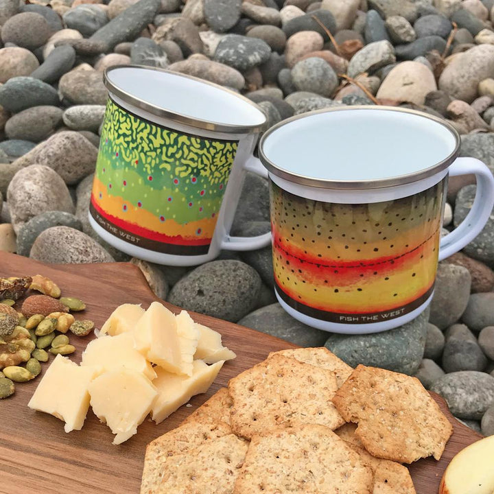 Fly Fish Wyoming Mug Trout Pattern Camp Mugs