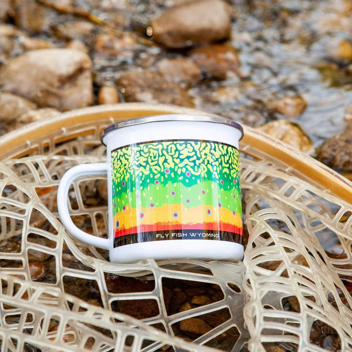 Fly Fish Wyoming Mug Brook Trout Pattern Camp Mugs