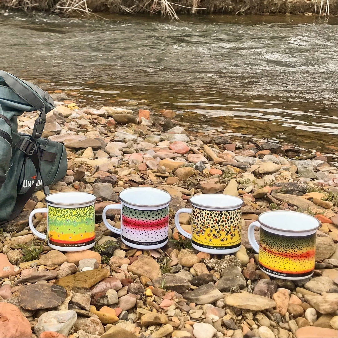 Fly Fish Wyoming Mug Trout Pattern Camp Mugs