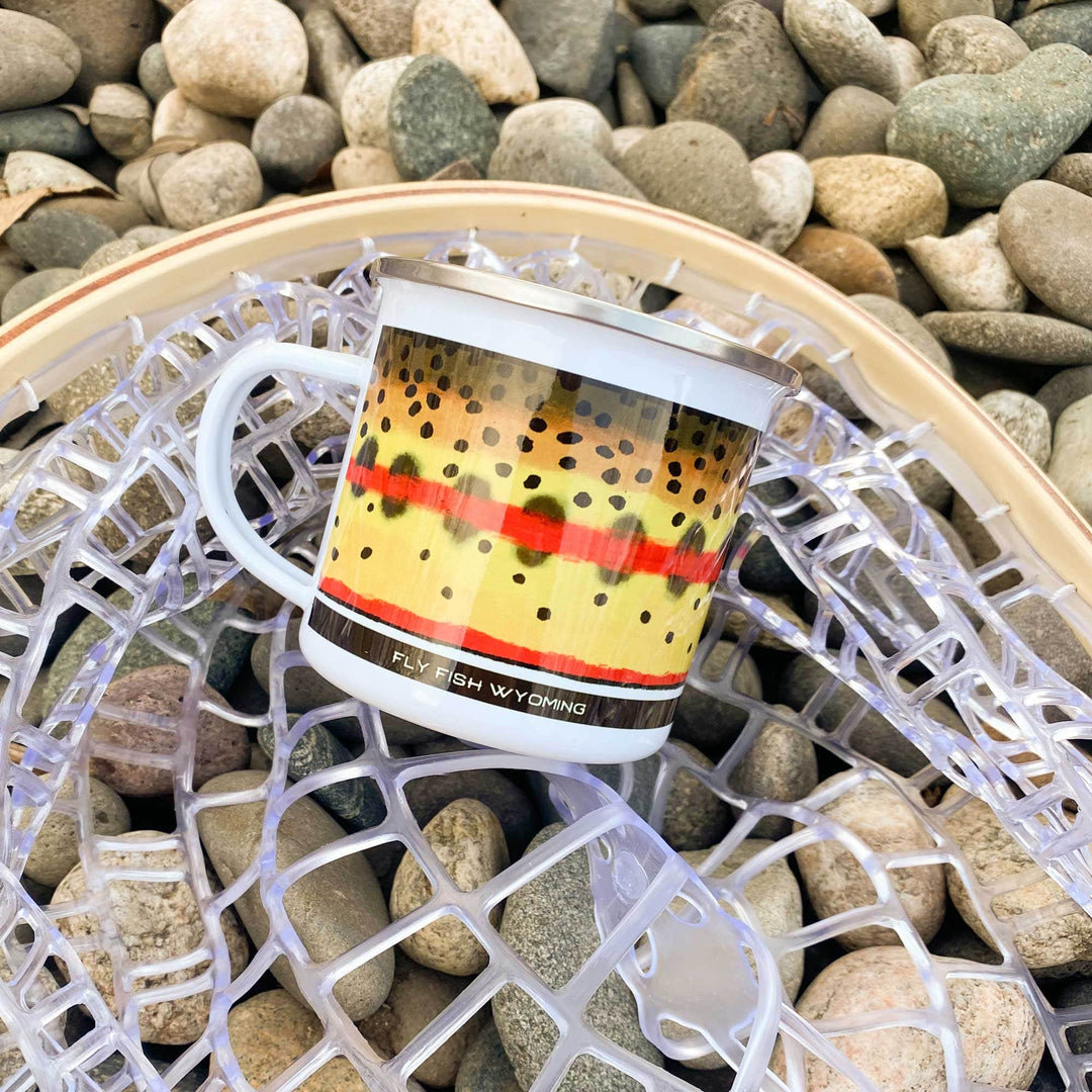 Fly Fish Wyoming Mug Golden Trout Pattern Camp Mugs