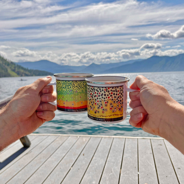 Fly Fish Wyoming Mug Trout Pattern Camp Mugs