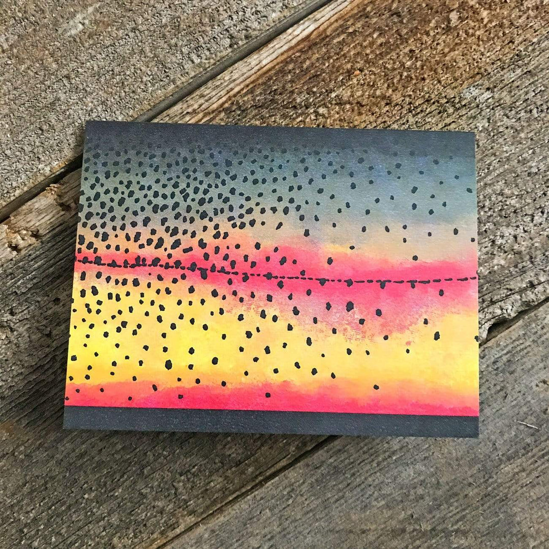 Fly Fish Wyoming Stationary Trout Pattern Notecards