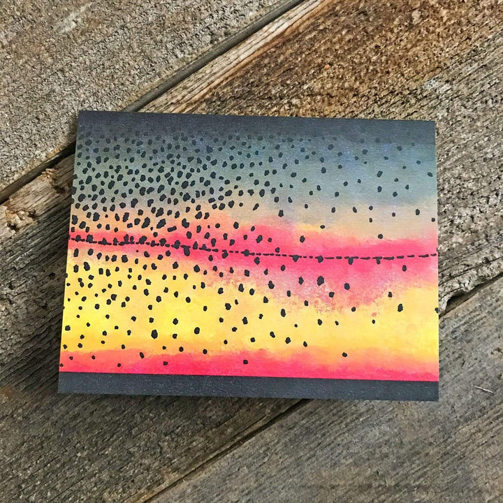 Fly Fish Wyoming Stationary Trout Pattern Notecards