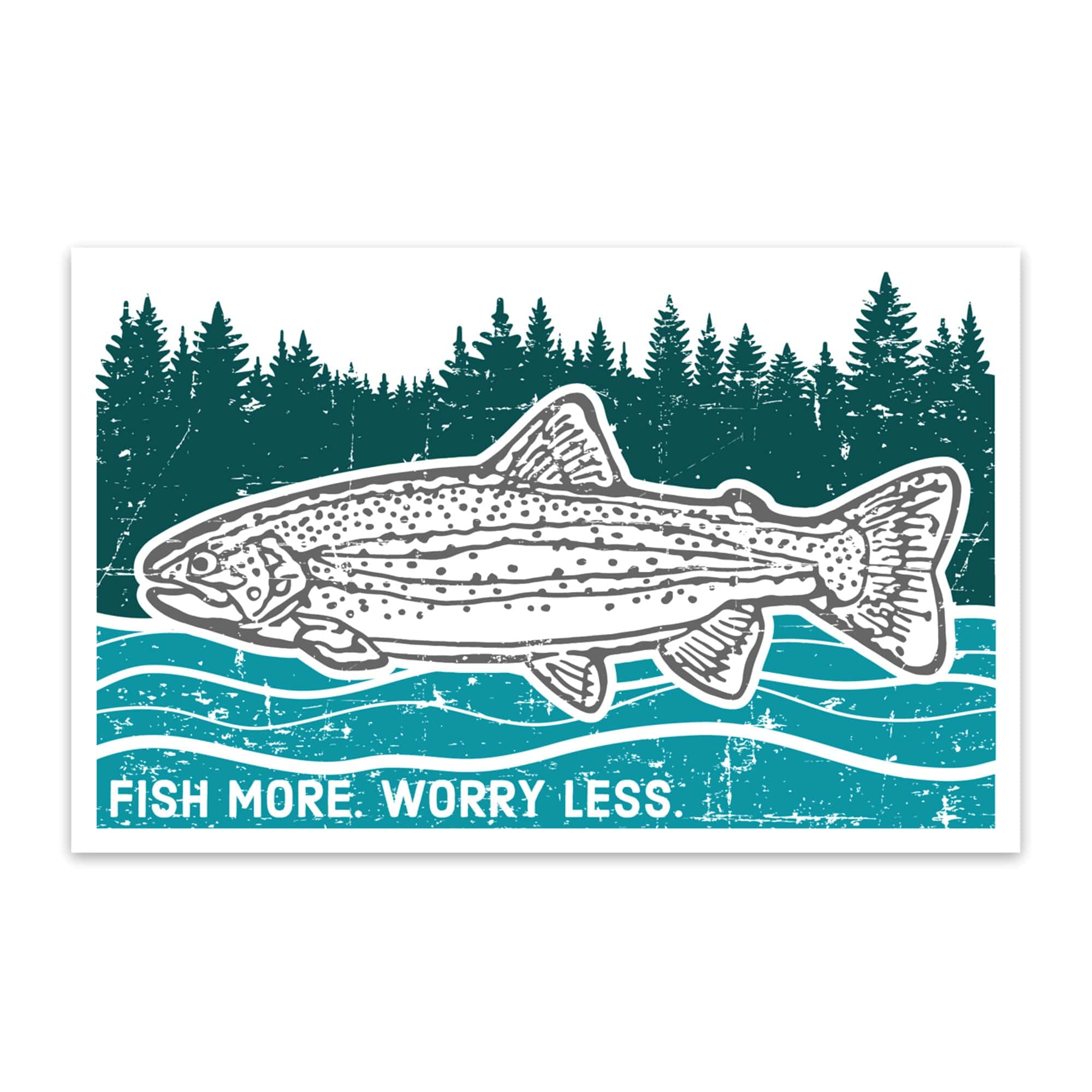 Fish more,stress less Sticker for Sale by outlaw70