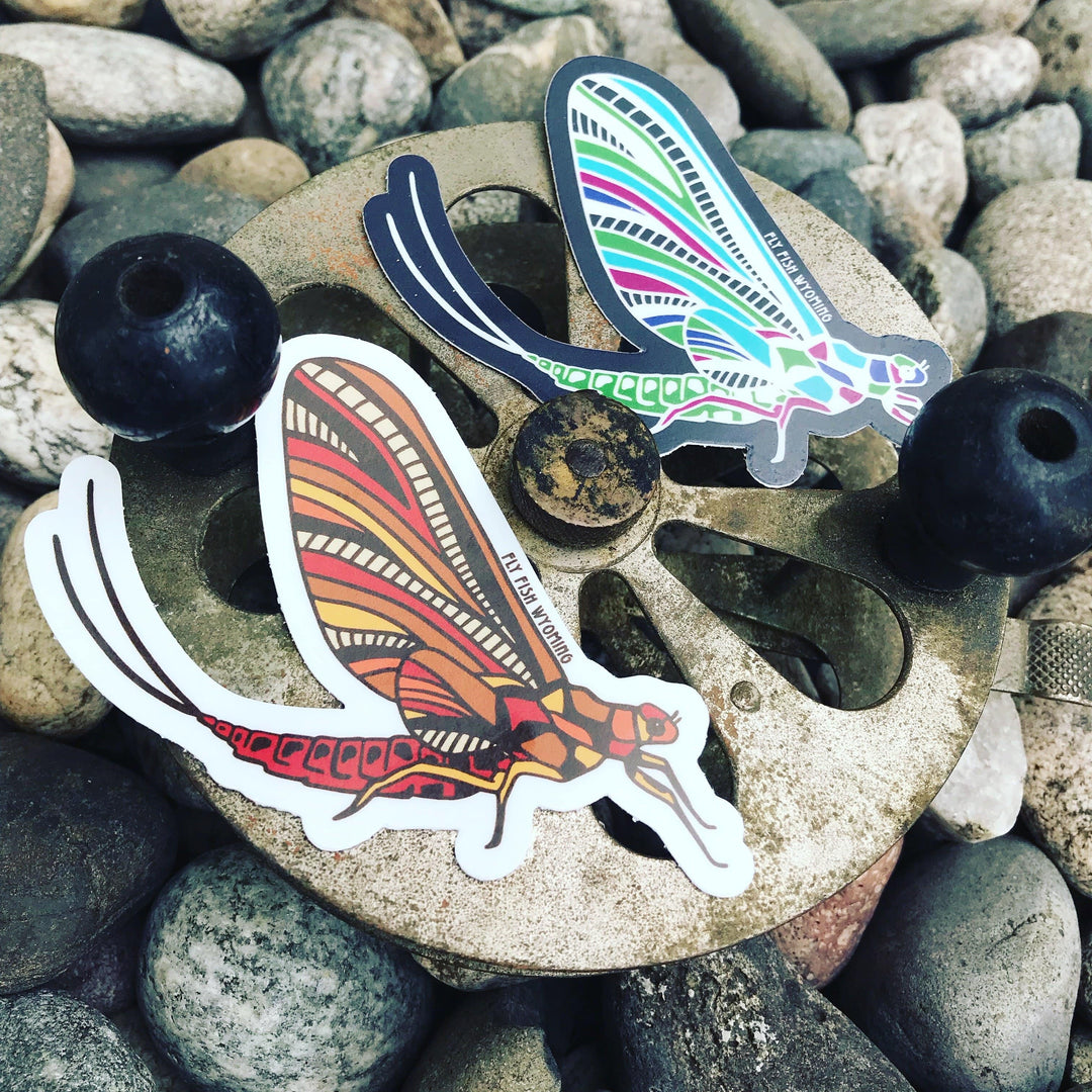 Fly Fish Wyoming Sticker Mayfly Sticker - Fall Theme