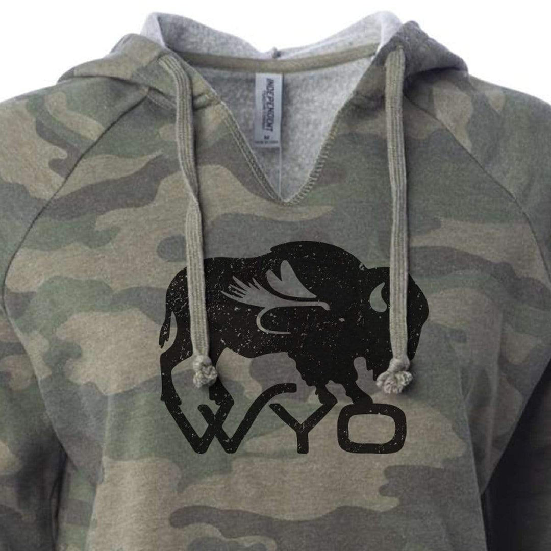 Fly Fish Wyoming Women's Women's Camp Wyo Fly Bison Hooded Pullover