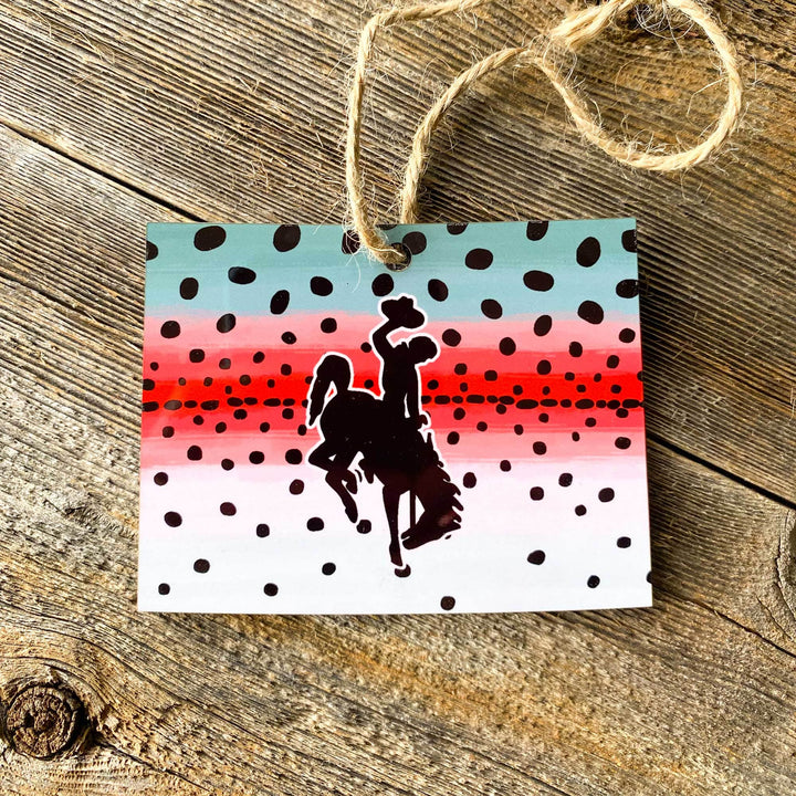 Fly Fish Wyoming Wyoming Trout Pattern Christmas Ornaments