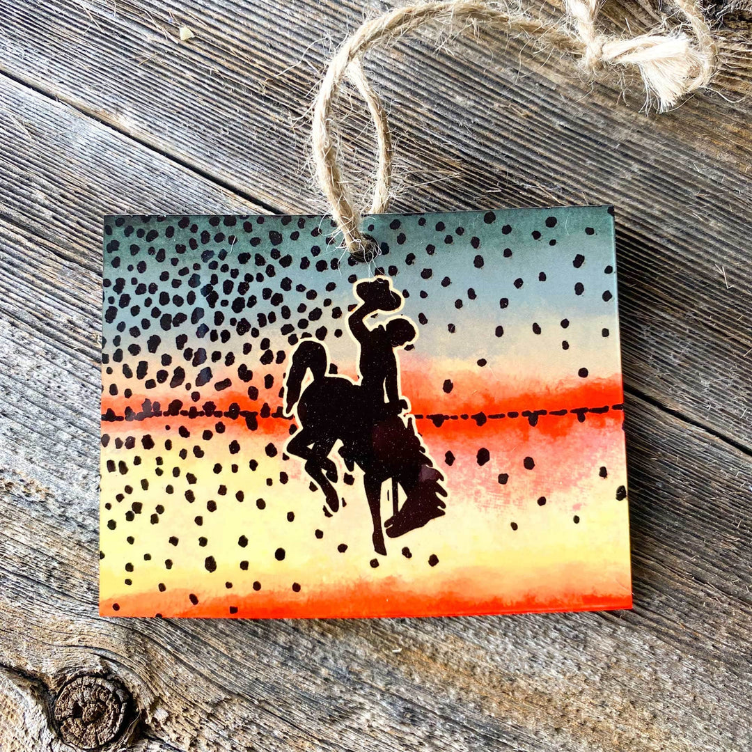 Fly Fish Wyoming Wyoming Trout Pattern Christmas Ornaments