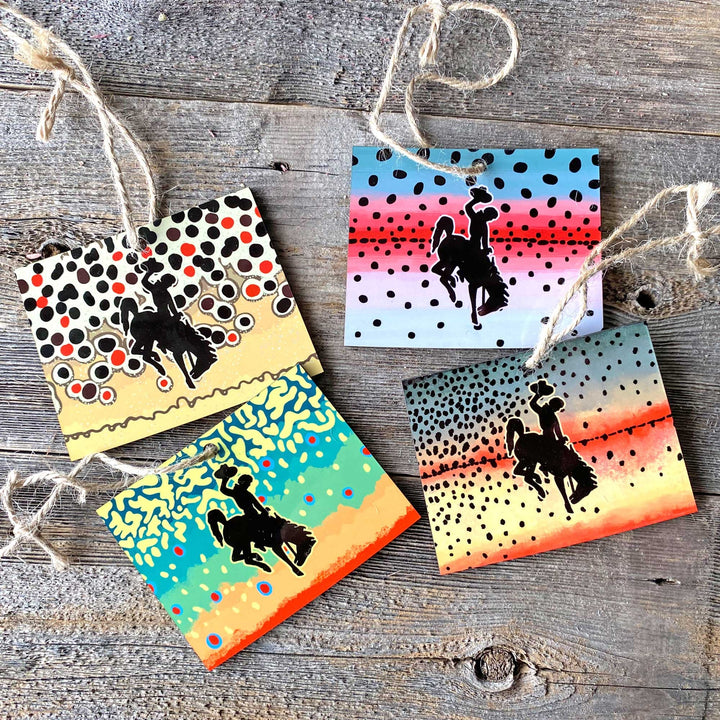 Fly Fish Wyoming Wyoming Trout Pattern Christmas Ornaments