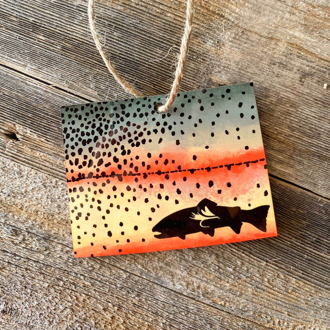 Fly Fish Wyoming Trout / Cutthroat Wyoming Trout Pattern Christmas Ornaments