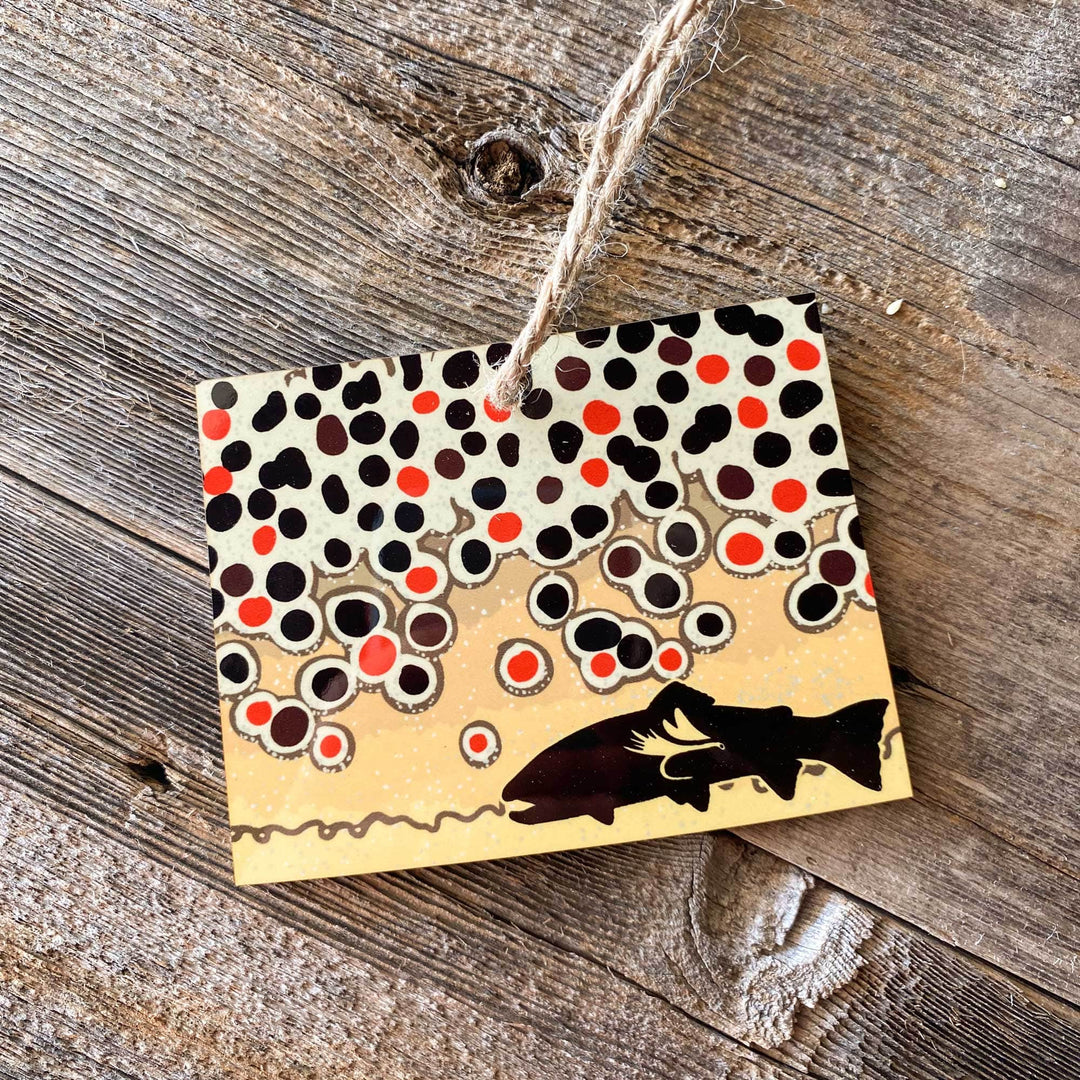 Fly Fish Wyoming Wyoming Trout Pattern Christmas Ornaments