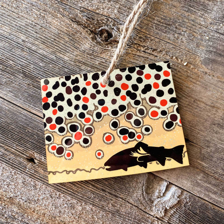 Fly Fish Wyoming Wyoming Trout Pattern Christmas Ornaments