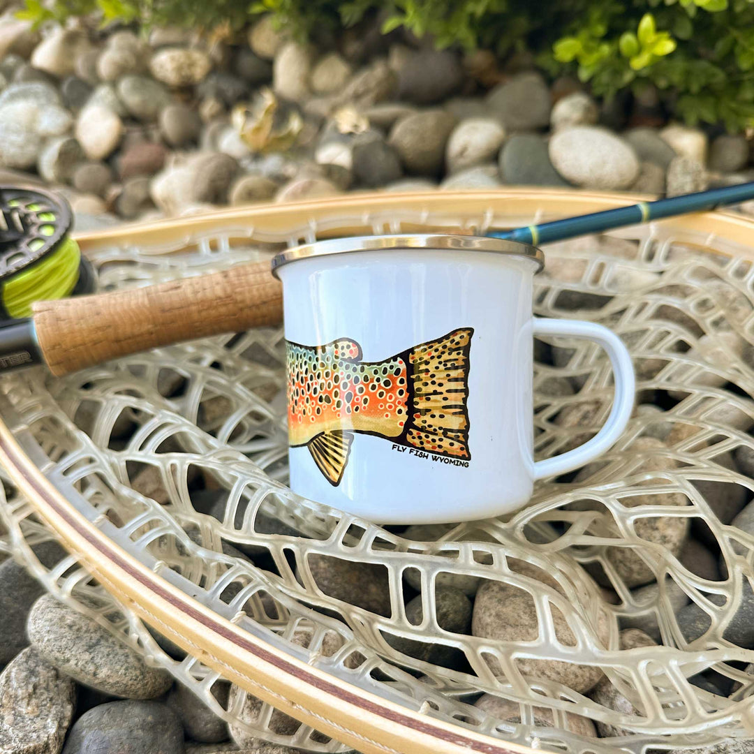 Wyoming Trout Species Tin Camp Mugs