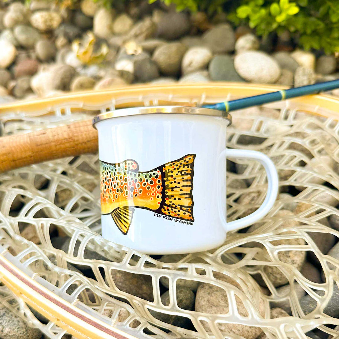 Wyoming Trout Species Tin Camp Mugs