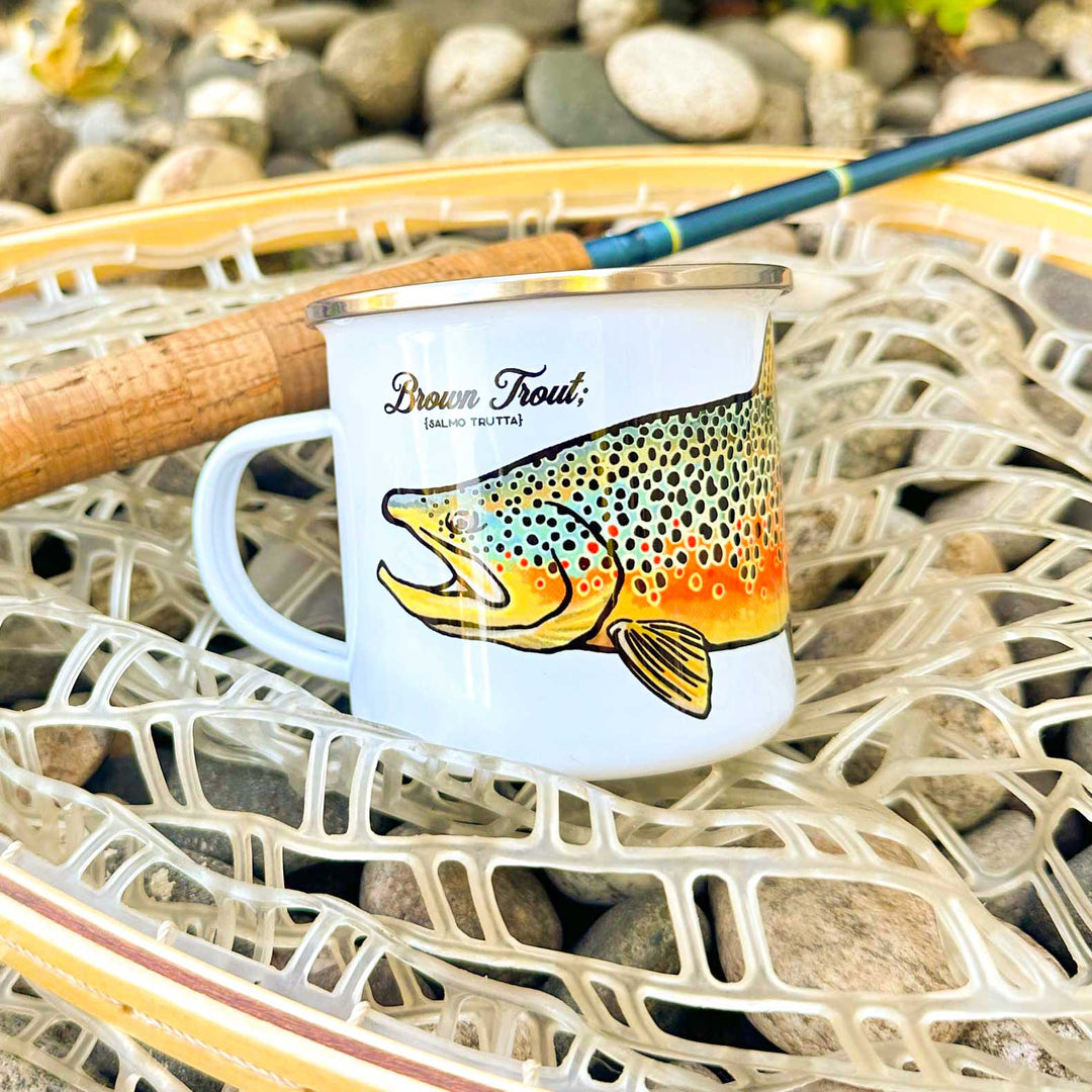 Wyoming Trout Species Tin Camp Mugs