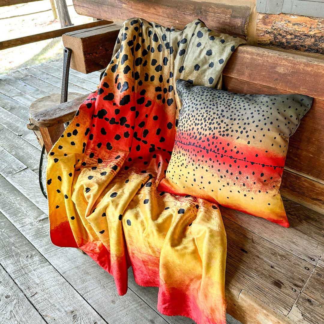 Cutthroat Trout Sherpa Fleece Throw