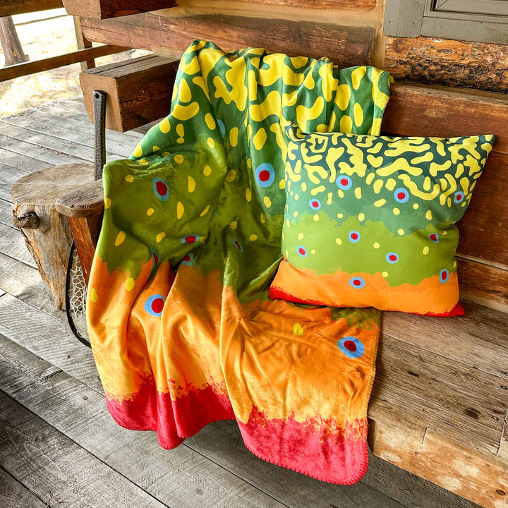 Brook Trout Sherpa Fleece Throw