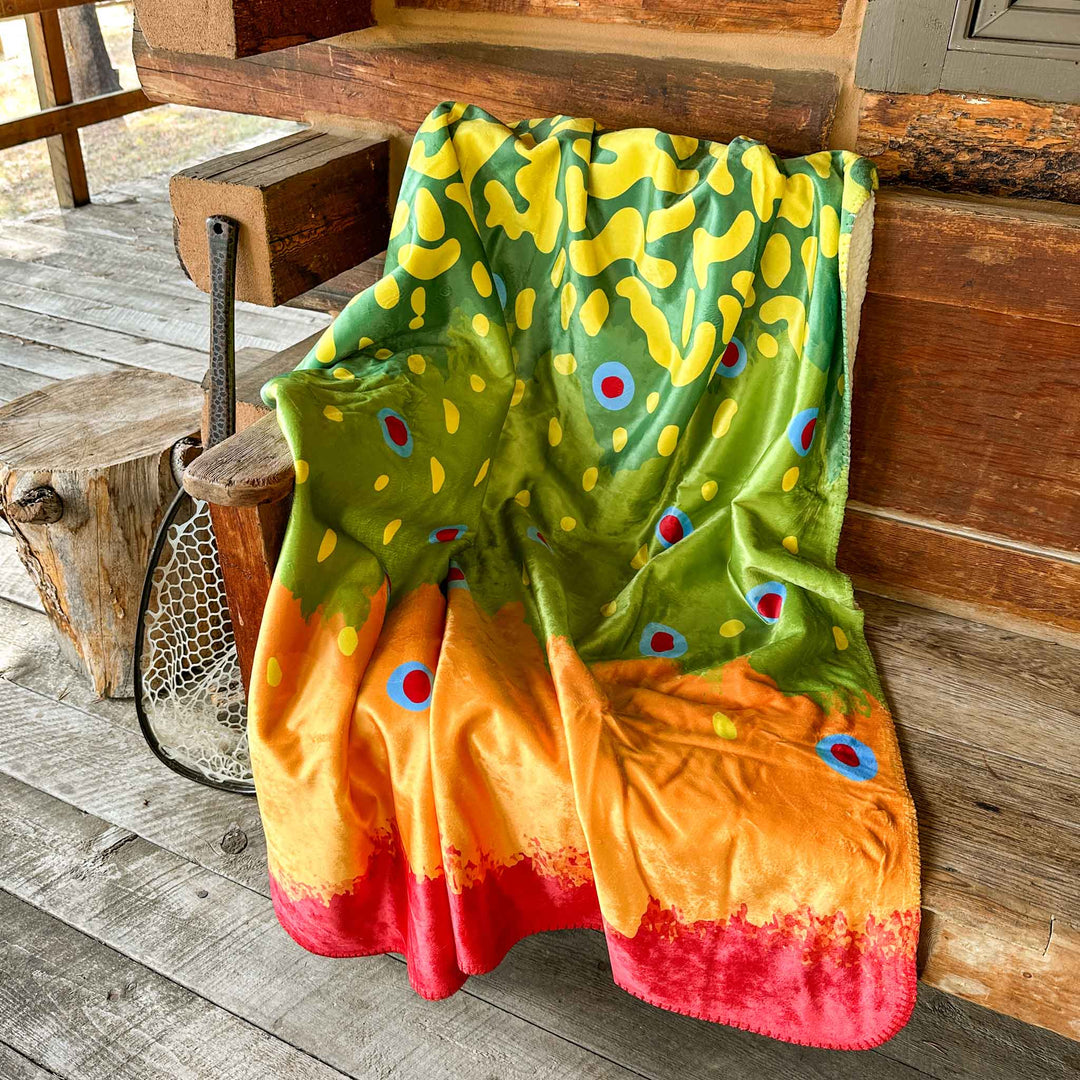 Brook Trout Sherpa Fleece Throw