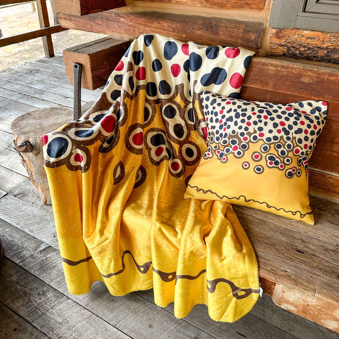 Brown Trout Sherpa Fleece Throw