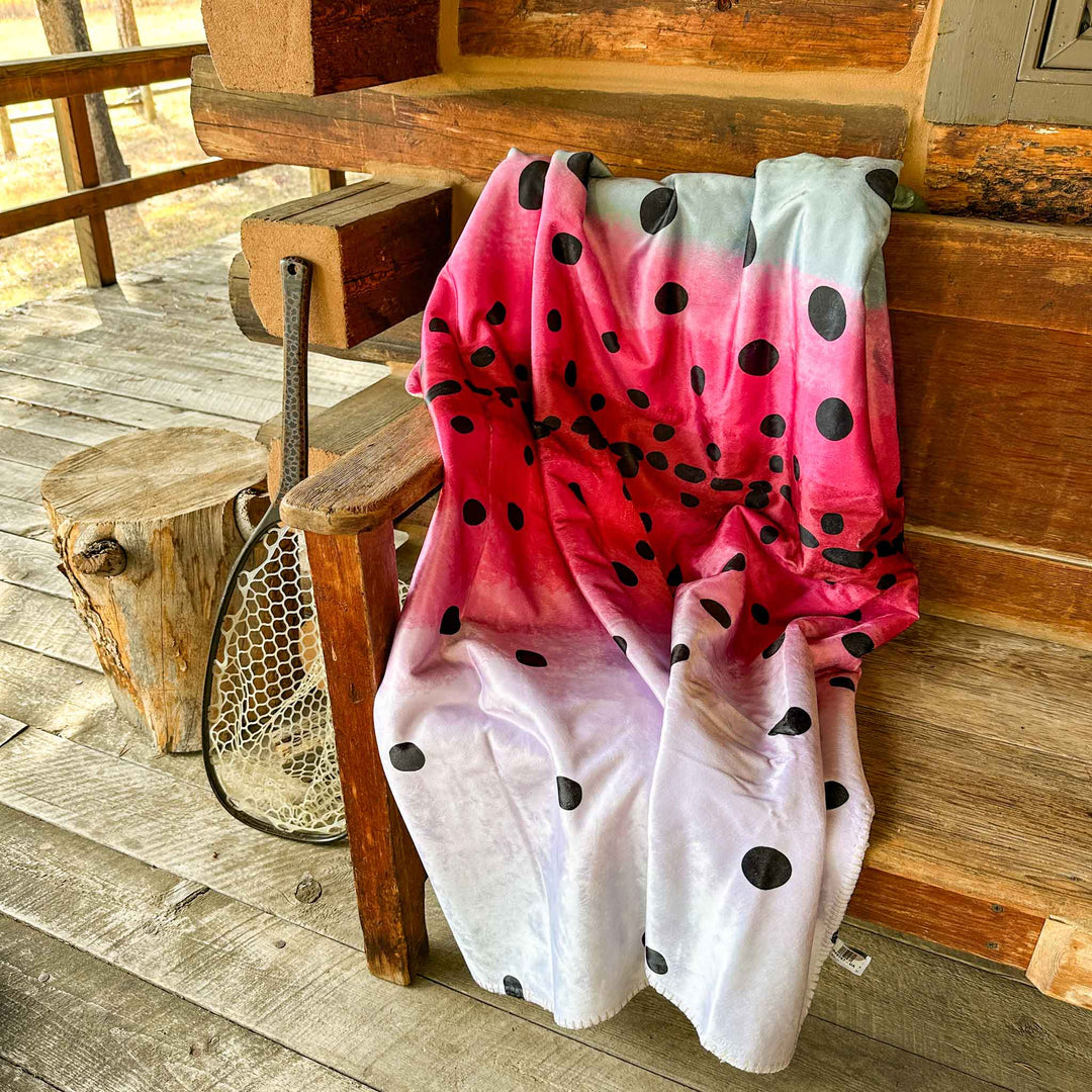 Rainbow Trout Sherpa Fleece Throw