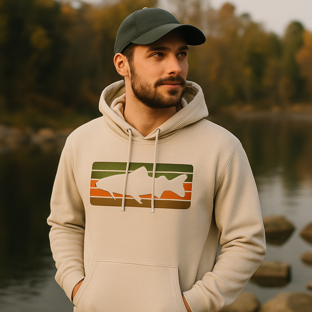Retro Sunset Trout Hoodie