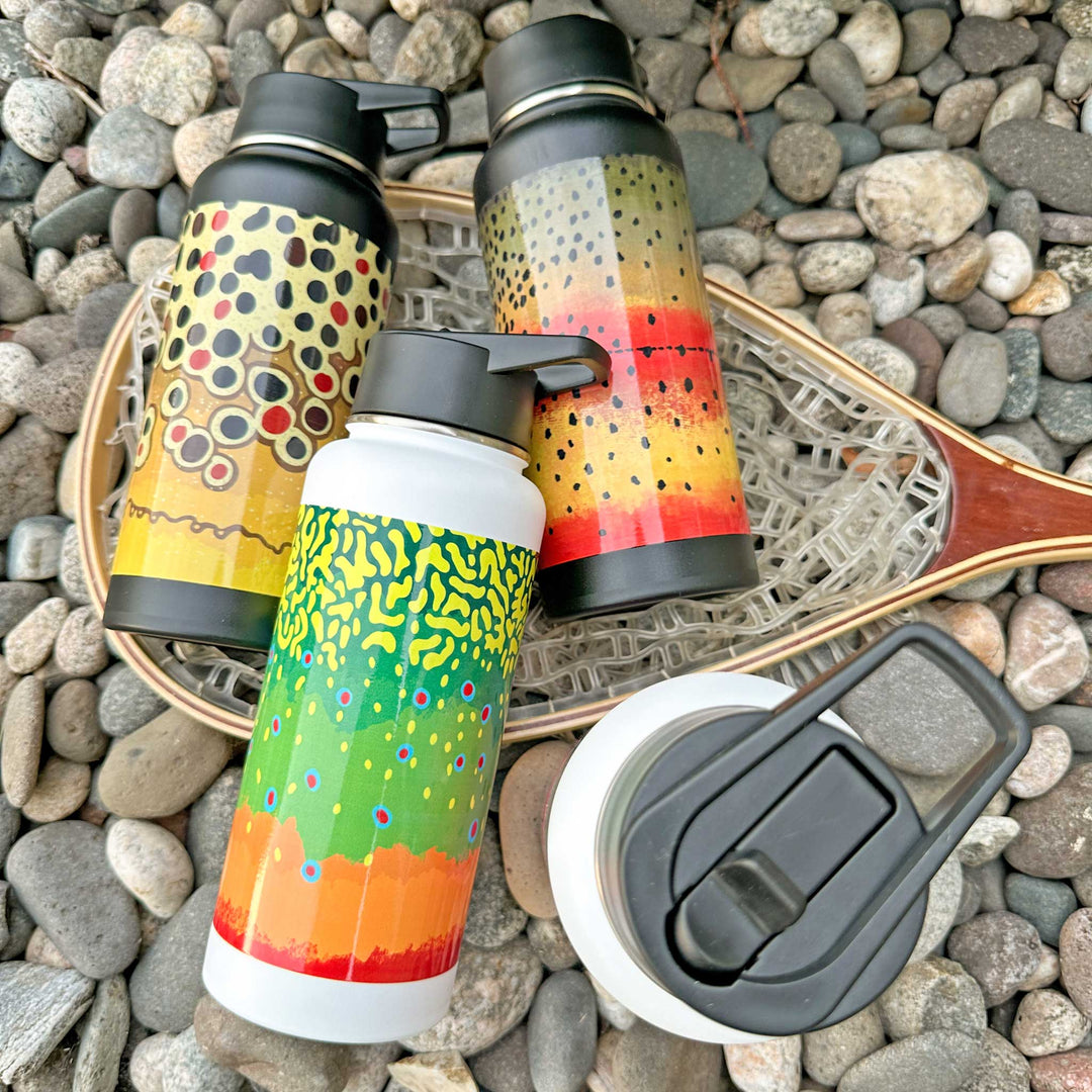 Trout Pattern 32oz Vacuum Insulated Bottle