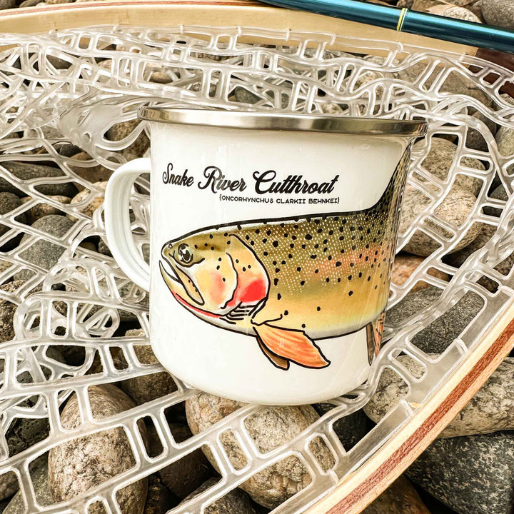 Wyoming Trout Species Tin Camp Mugs