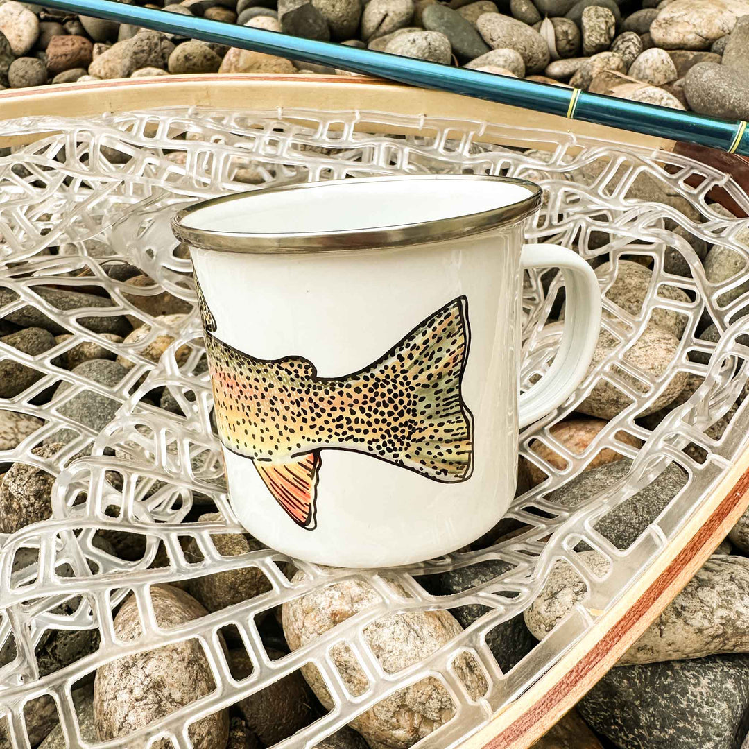 Wyoming Trout Species Tin Camp Mugs