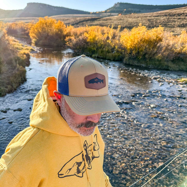High Country Trout Patch Trucker - Blue & Gold Edition