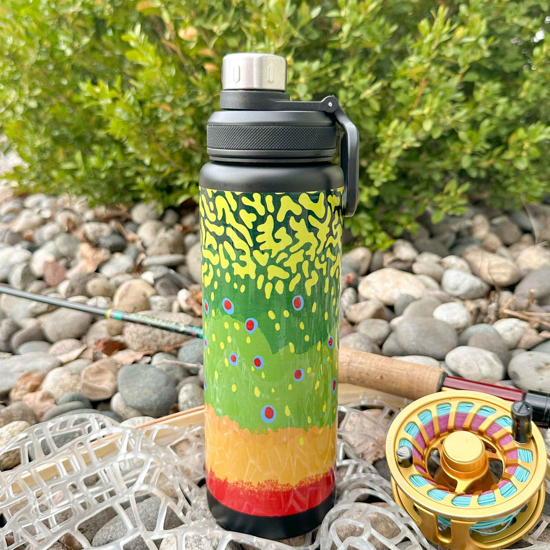 Trout Pattern 32oz Stainless Steel Water Bottle