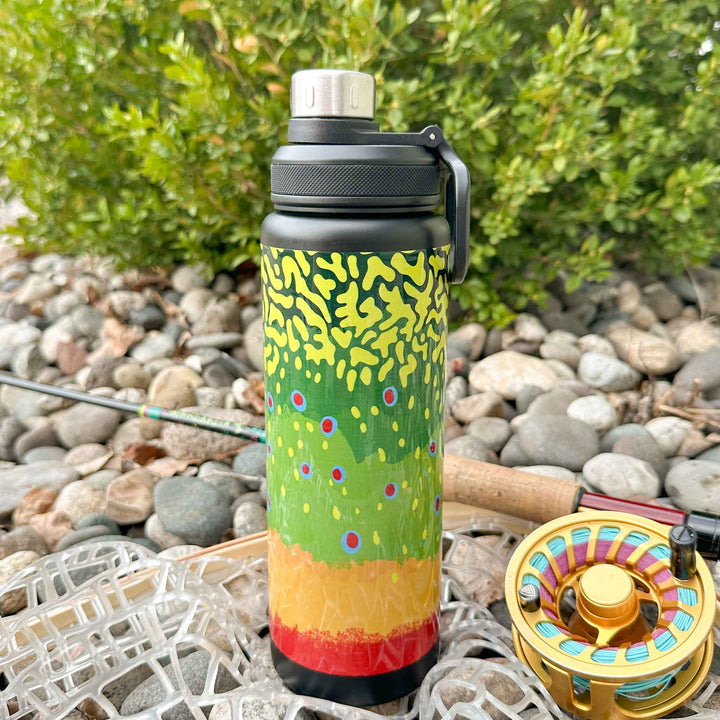 Trout Pattern 32oz Stainless Steel Water Bottle