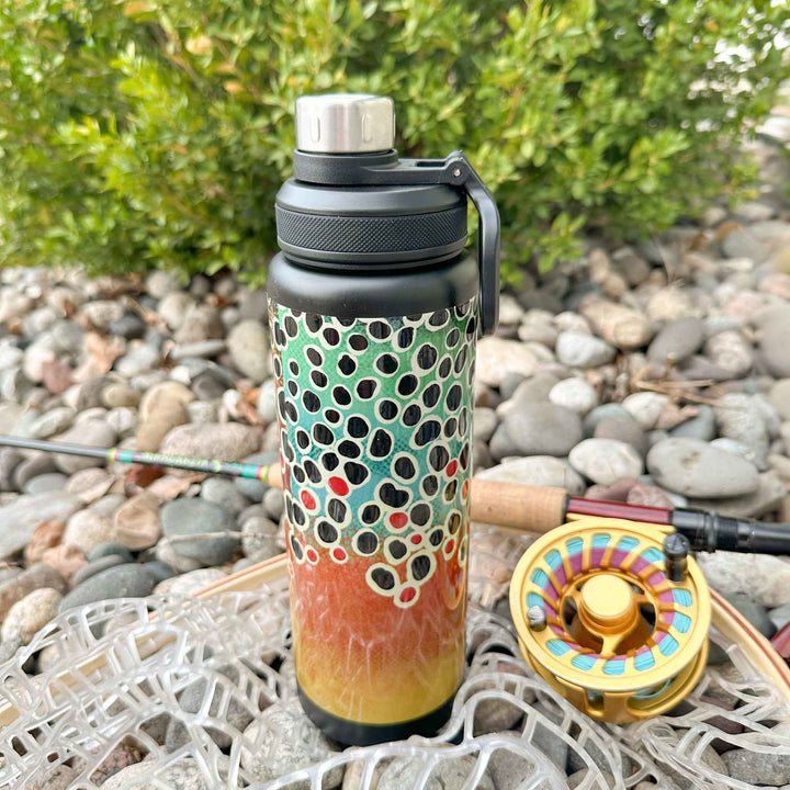 Trout Pattern 32oz Stainless Steel Water Bottle