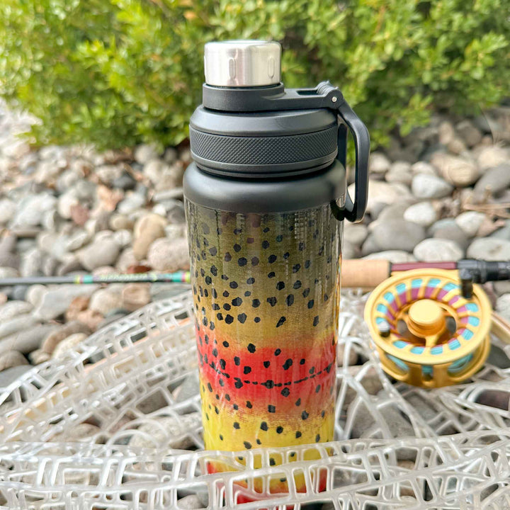 Trout Pattern 32oz Stainless Steel Water Bottle