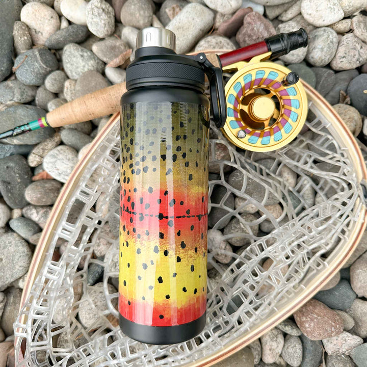 Trout Pattern 32oz Stainless Steel Water Bottle
